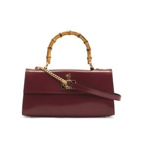 PRATESI Chianti Made In Italy Patent Leather East West Satchel Top Handle
